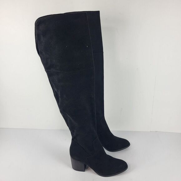 BP. Luke Over The Knee Tall Boots Black Faux Suede Size 6M - Picture 11 of 16